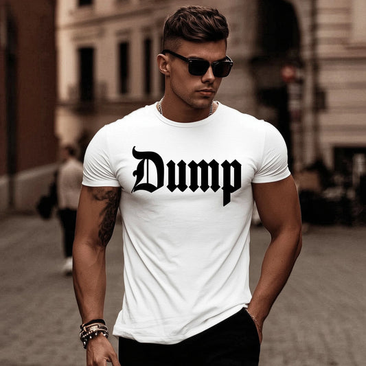Trendy T-shirt For Man Short Sleeve T-Shirt Gothic Style Dump Print Casual Streetwear for Daily Use