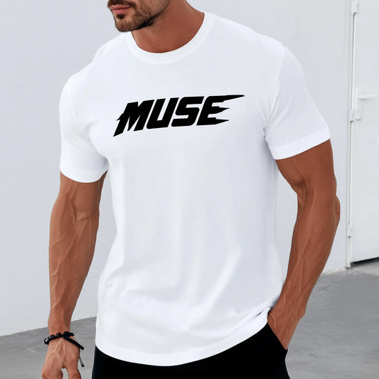 Trendy T-shirt For Man Short Sleeve T-Shirt Abstract Letter Print Casual Fitness