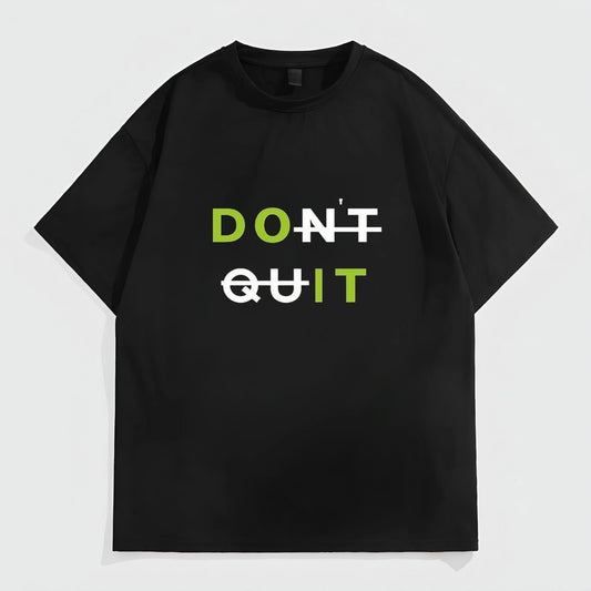 Men's Casual T-Shirt DON'T QUIT Motivational Text Print for Daily Wear and Sports Activities Fashion Tees 2025