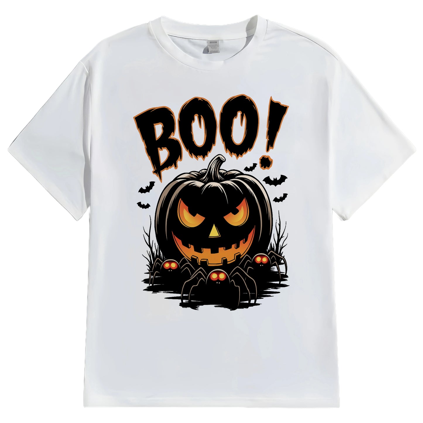 Halloween Casual Round Neck Short Sleeve T-Shirt Regular Fit Print Comfortable Breathable Men's Top Wear for Daily Use