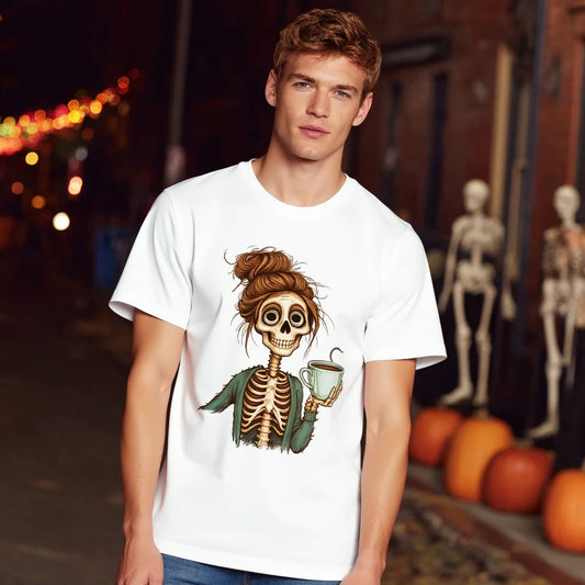 Halloween Casual Round Neck Short Sleeve T-Shirt Regular Fit Print Comfortable Men's Top Fashion Streetwear