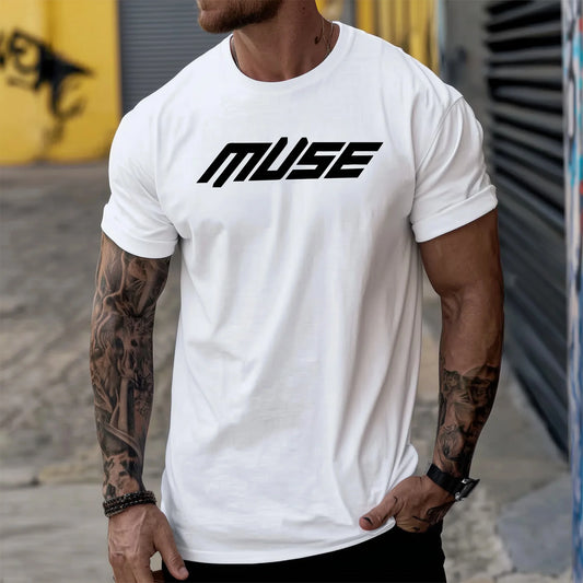 Trendy T-shirt For Man Short Sleeve T-Shirt with Bold Text Print for Casual Wear