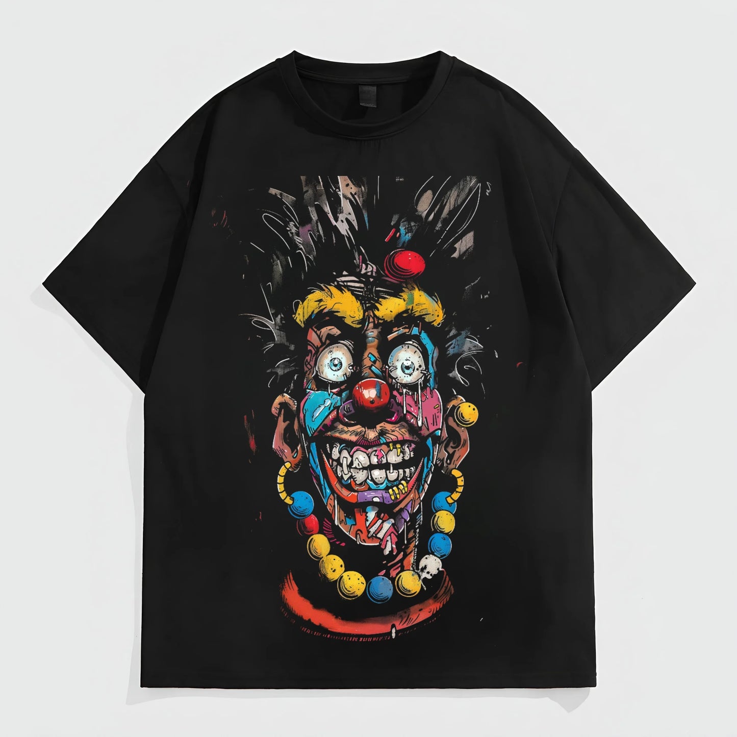 Men's Oversized T-Shirt with Clown Face Print for Casual Wear Fashion Tees For Summer
