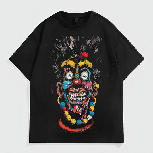 Men's Oversized T-Shirt with Clown Face Print for Casual Wear Fashion Tees For Summer