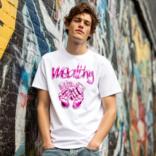 Casual Round Neck Short Sleeve T-Shirt Regular Fit Print Comfortable Men's Top Fashion Streetwear