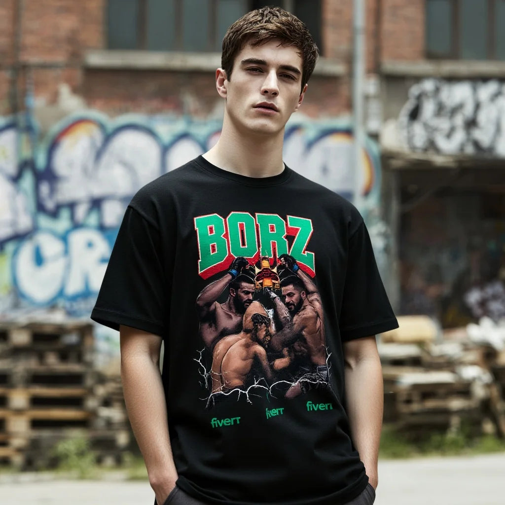 Men's Casual T Shirt with Graphic Print and Text Design for Outdoor Activities Fashionable Graphic Tee for Men