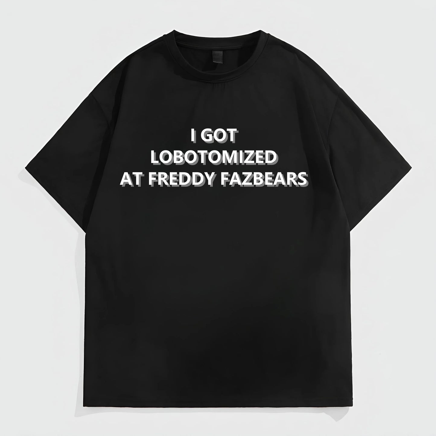 Fashion Tees for Summer Black Short Sleeve T-Shirt with Fun Text Print for Casual Wear