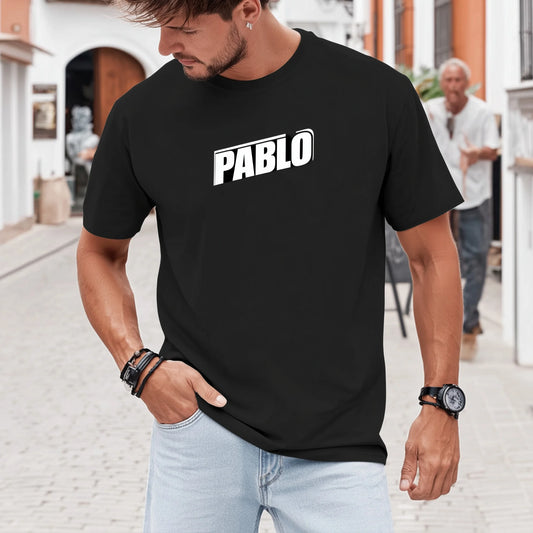 Trendy Tees For Man Casual T-Shirt with PABLO Text Print for Daily Wear