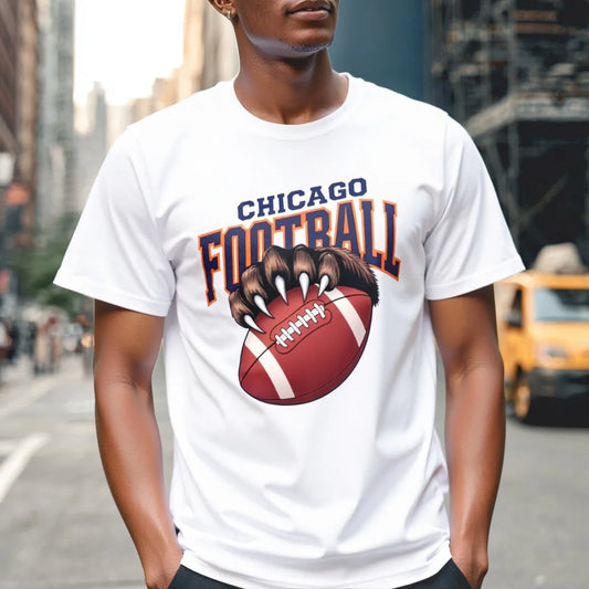 Fashion Graphic Tee Men's Casual T Shirt Chicago Football Graphic Print for Sports Fans