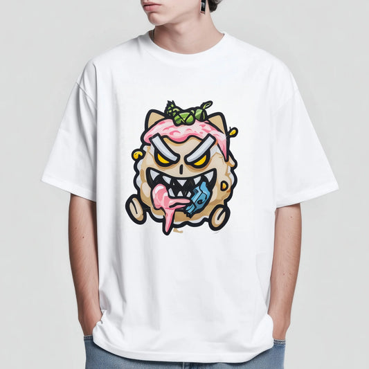 Trendy Tee Trends Cute Cartoon Monster T-Shirt with Ice Cream Design for Casual Wear