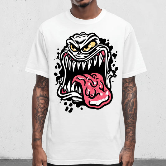 Trendy Tees For Man Casual T-Shirt Monster Mouth Design Daily Wear