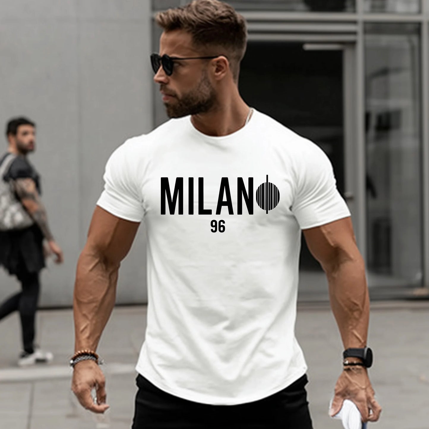 Trendy Tees For Man Casual T-Shirt Milano 96 Graphic Print for Urban Streetwear