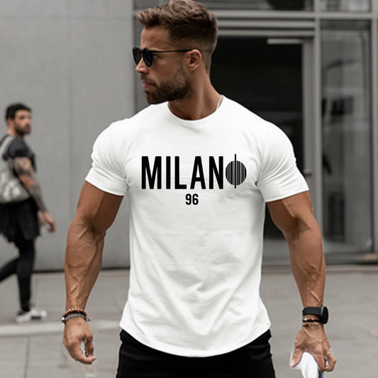 Trendy Tees For Man Casual T-Shirt Milano 96 Graphic Print for Urban Streetwear