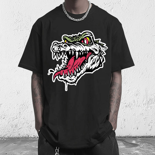 Trendy T-shirt For Man Casual T-Shirt with Fierce Monster Print for Daily Wear