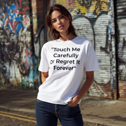 Modern Print Short Sleeve T-Shirt Regular Length Casual Style Women's Top Fashionable Comfortable Cotton Tee