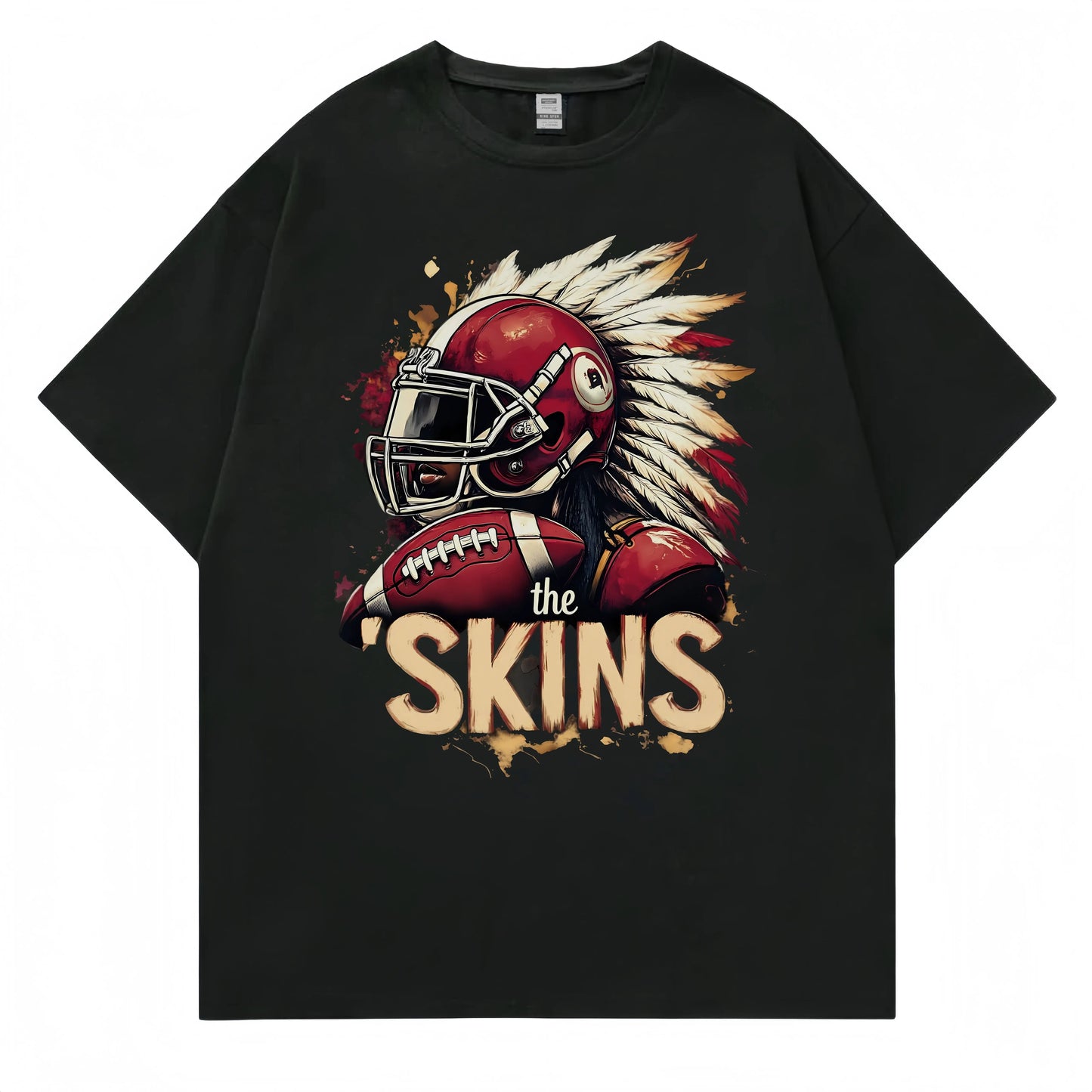 Men's Casual T Shirt with Football Player Graphic and Text for Outdoor Activities Fashionable Graphic Tee for Men