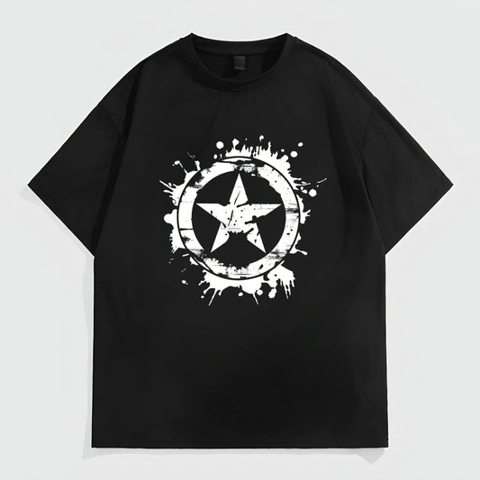 Trendy Tees for Men Men's Casual T-Shirt Star Circle Splatter Print Daily Wear Fashion Top