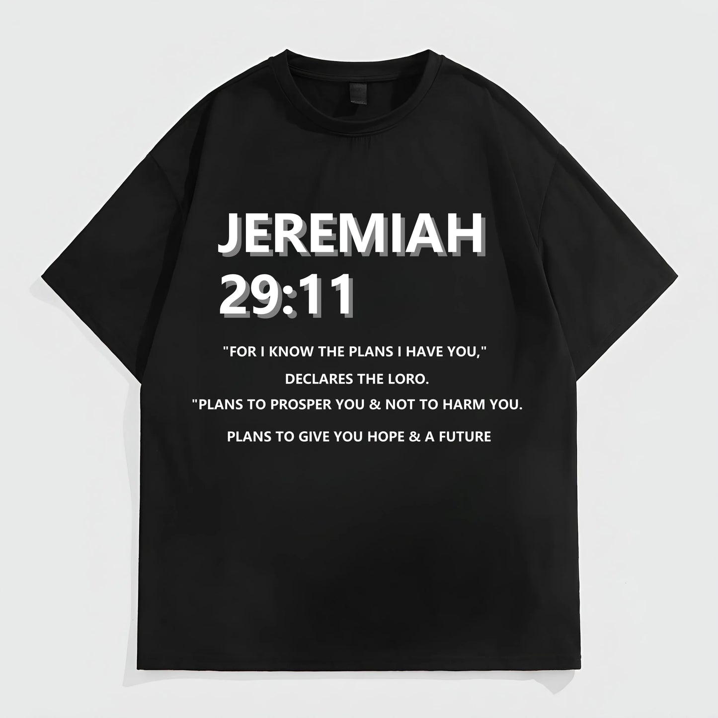 Fashion Tees for Summer Men's Casual T-Shirt with Inspirational Bible Verse Print for Daily Wear