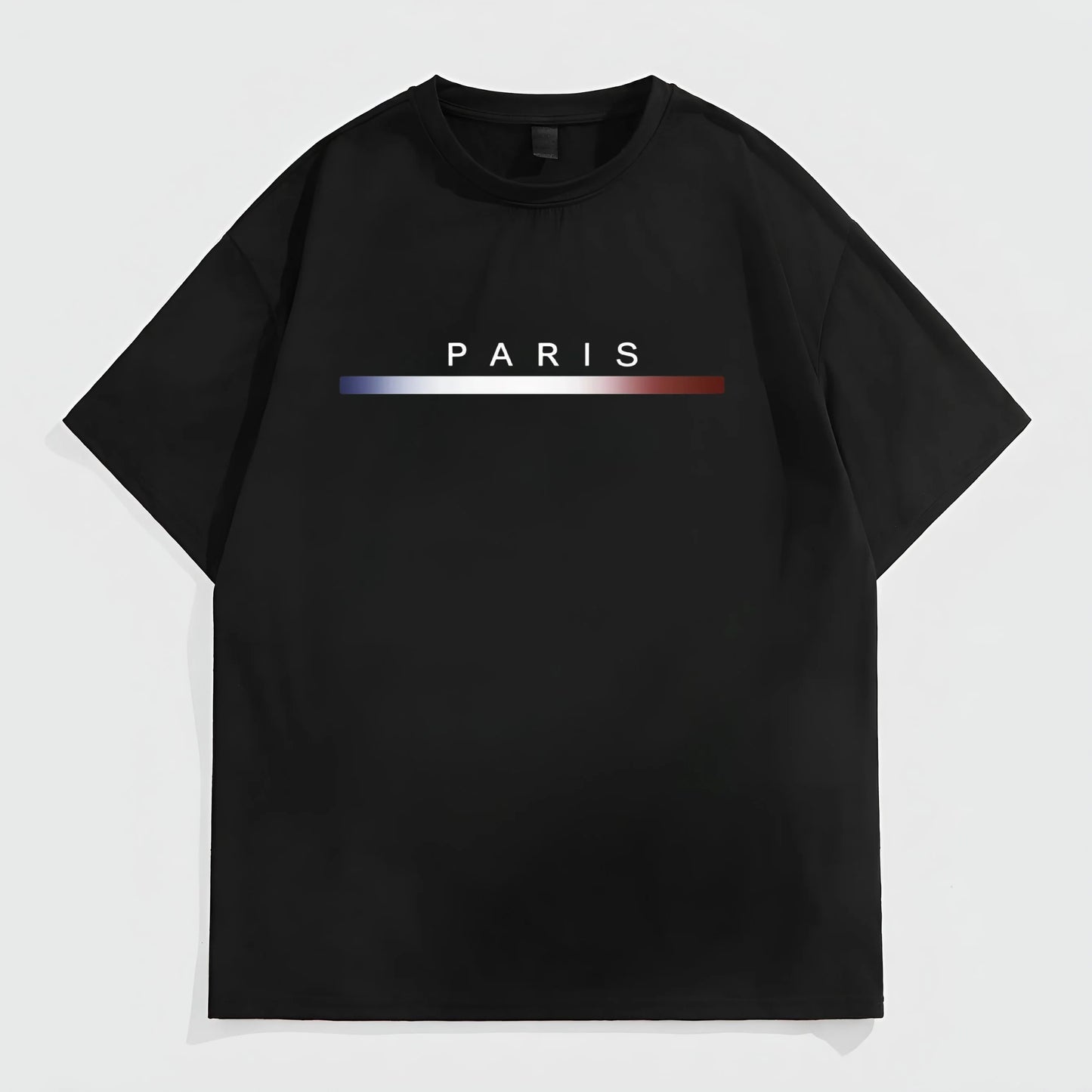 Trendy T-Shirt For Man Men's Casual T-Shirt with City Name Print and Gradient Line for Daily Wear