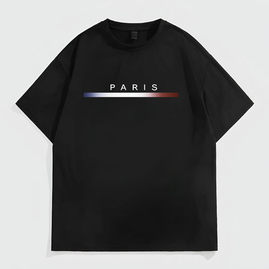 Trendy T-Shirt For Man Men's Casual T-Shirt with City Name Print and Gradient Line for Daily Wear