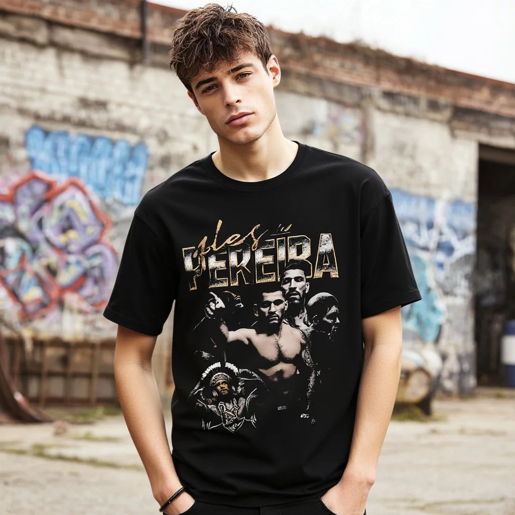 Men's Casual T Shirt with Sports Graphic Print for Outdoor Activities Fashionable Graphic Tee for Men