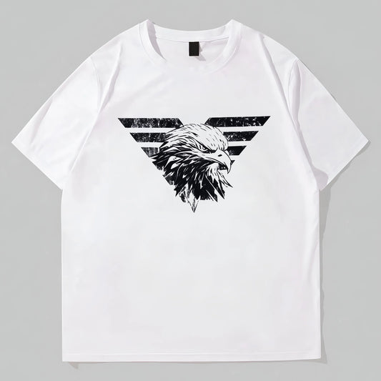 Trendy T-Shirt For Man Men's Casual T-Shirt Eagle Head Graphic Print Daily Wear Street Style Fashion Top Summer Short Sleeve Tee for Outdoor