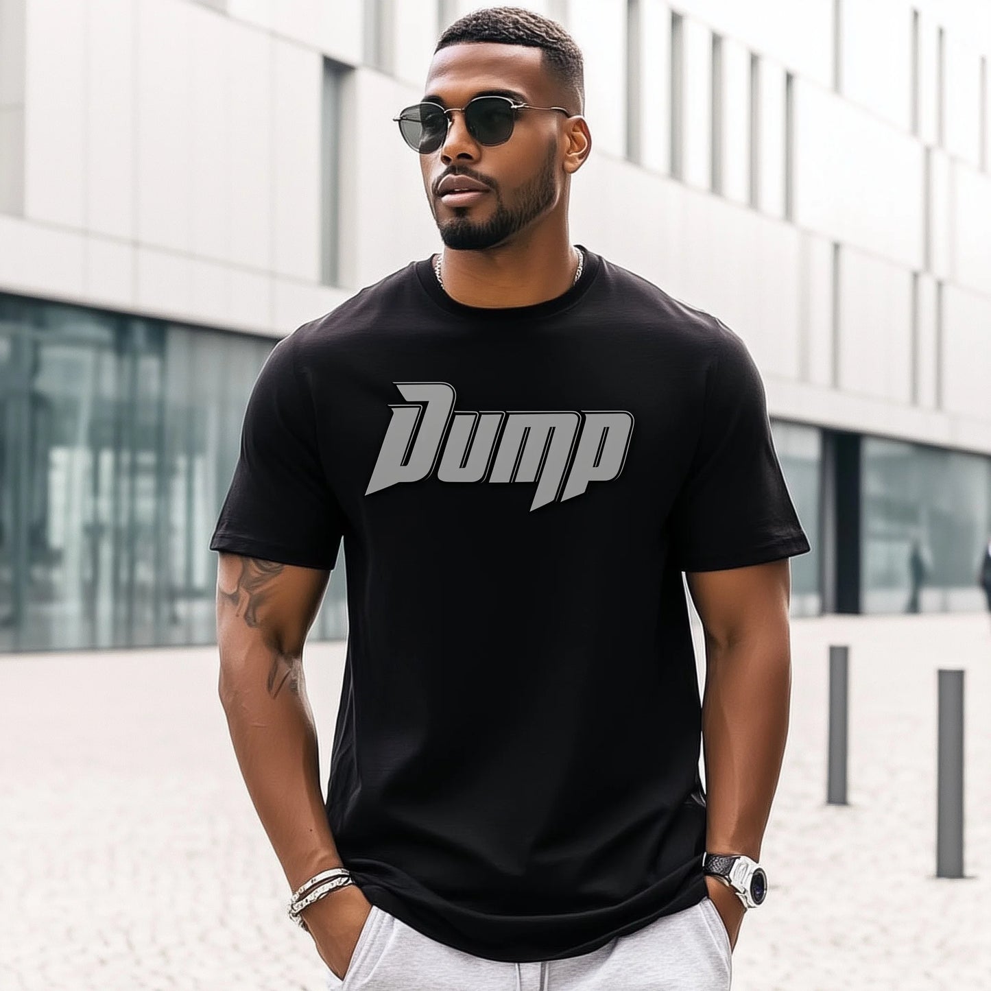 Trendy T-shirt For Man Casual T-Shirt with Dump Text Print for Urban Streetwear