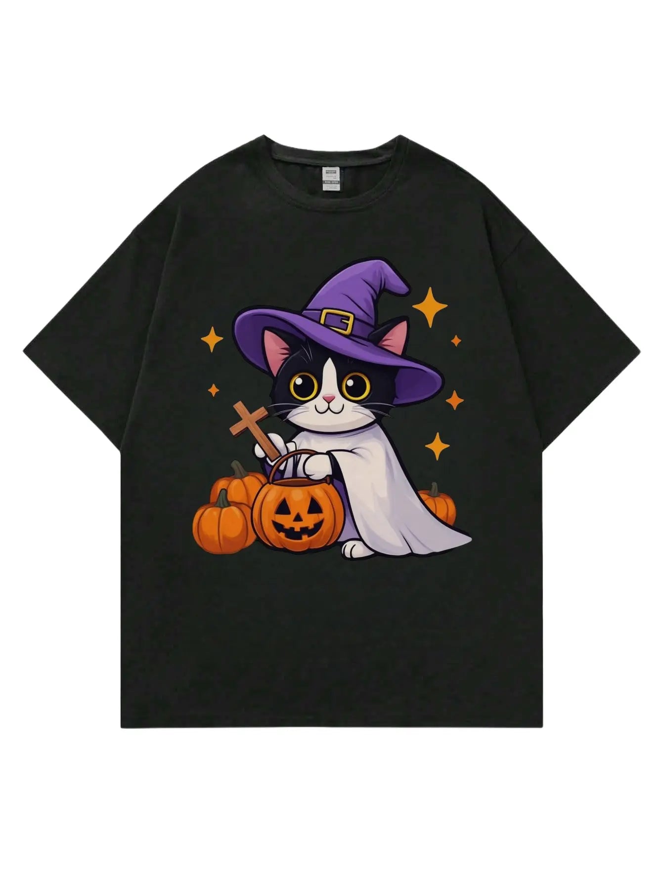 Halloween Loose Fit Short Sleeve Round Neck Casual Style T-Shirt Print Comfortable Men's Top Fashionable Streetwear