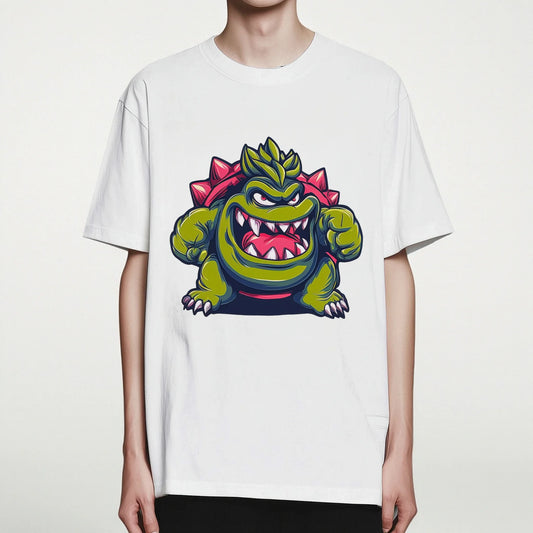 Graphic Tees Outfit Casual T-Shirt with Colorful Monster Print for Daily Wear
