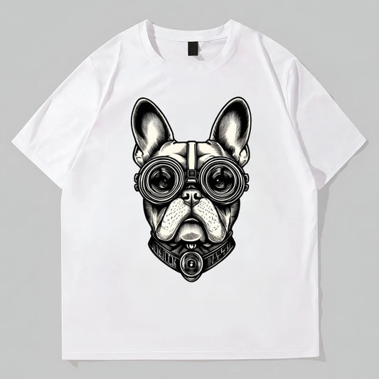 Men's Short Sleeve T-Shirt Cool Bulldog Goggles Print Casual Daily Wear Graphic Tees Design