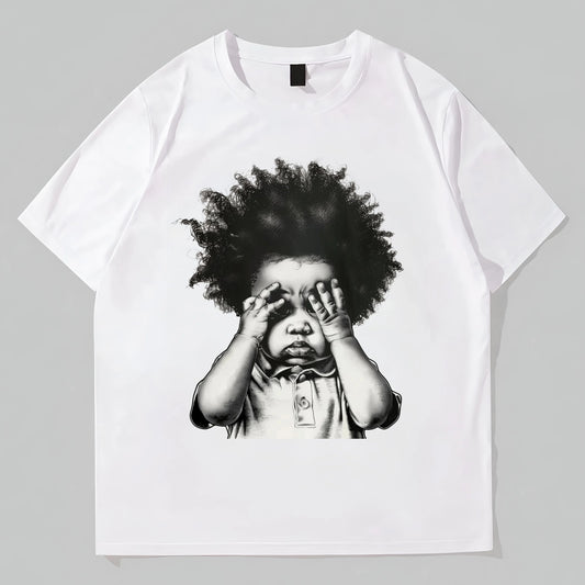 Men's Short Sleeve T-Shirt Cute Baby Graphic Print Casual Daily Wear Trendy Tees Shirts