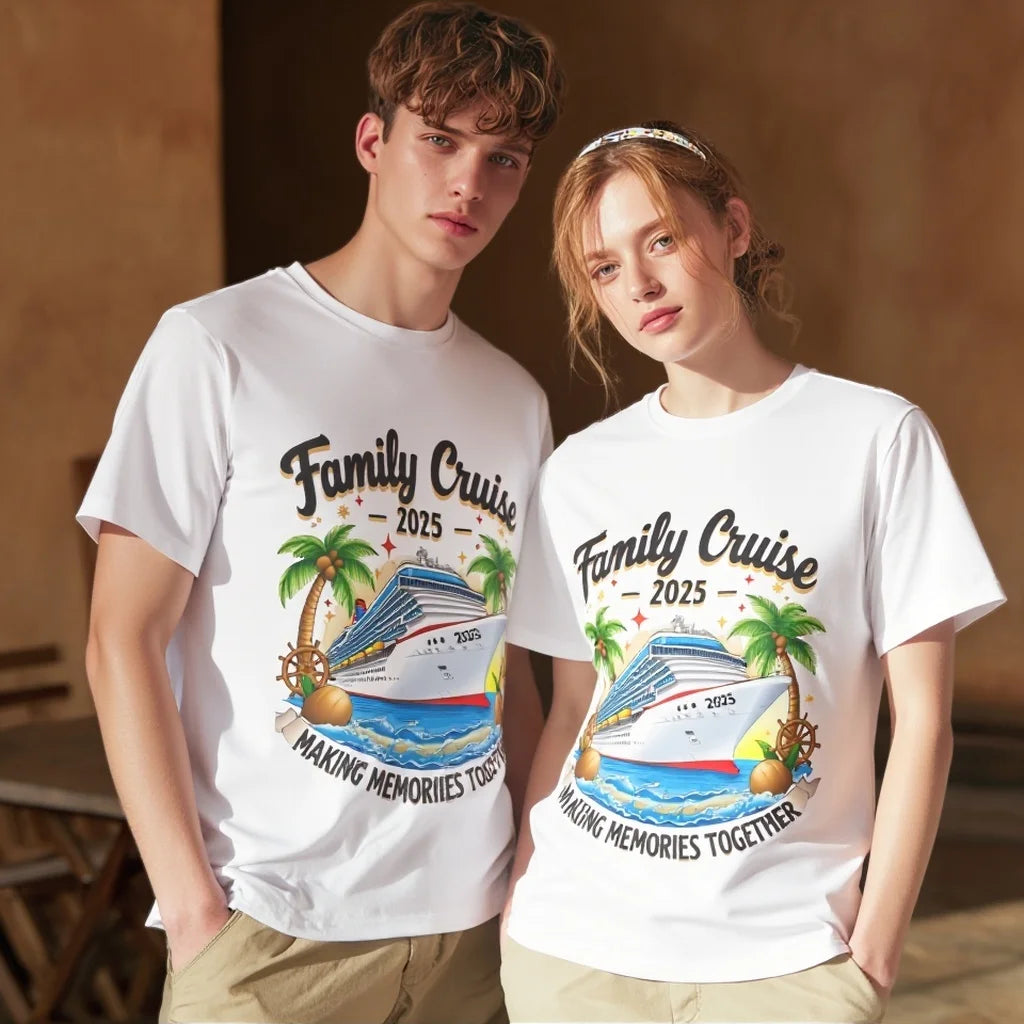 Cruise Themed T Shirts Family Vacation Print Graphic Tees for Travel Summer Beachwear Graphic Tee For Summer 2025