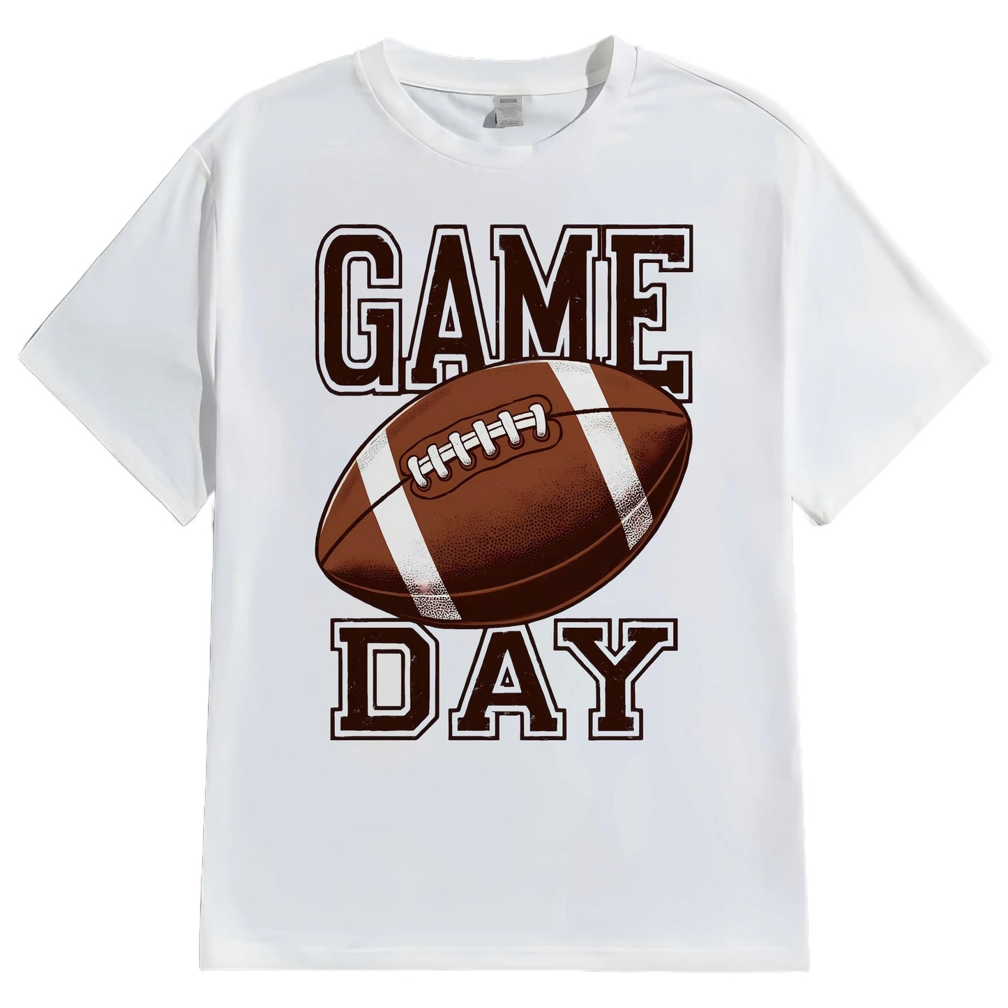 Men's Casual T Shirt Football Graphic Print GAME DAY Text Design for Sports Events and Daily Wear Fashionable Graphic Tee for Men
