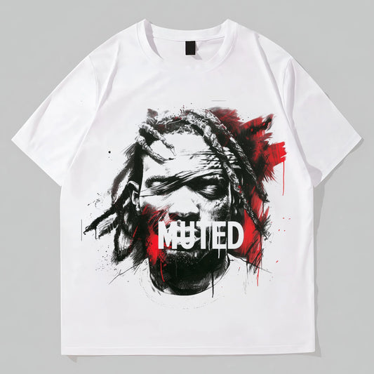 Men's Casual T-Shirt Abstract Graffiti Art Print MUTED Design for Daily Wear and Street Style Fashion Graphic Fashion Tees For Man