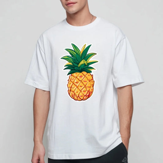 Graphic Fashion Tees For Man Pineapple Print Casual T-Shirt for Men Summer Beach Wear Fashion Graphic Tee Shirts Unisex Streetwear Daily Outfit Top