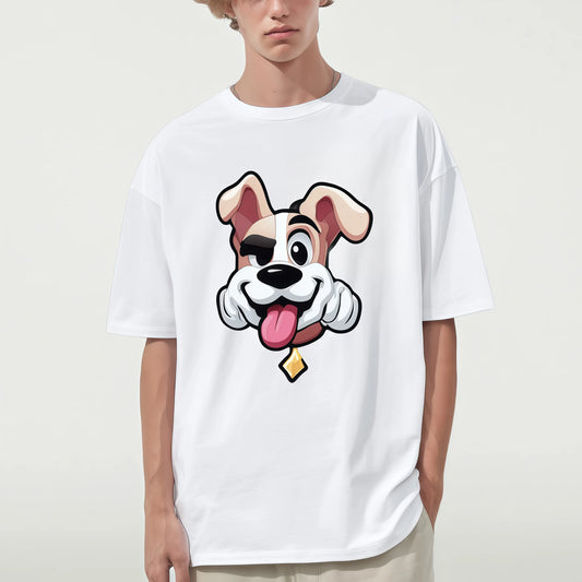 Graphic Fashion Tees For Man Cute Cartoon Dog Print T-Shirt for Men Casual Daily Wear Fashion Street Style Graphic Tee Summer Top