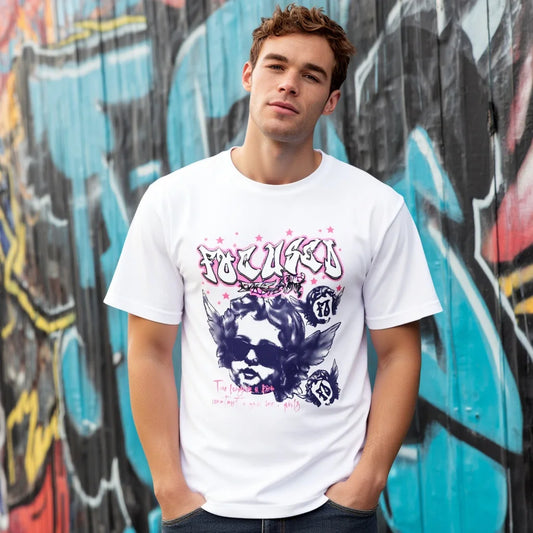 Casual Round Neck Short Sleeve T-Shirt Regular Fit Print Comfortable Breathable Men's Top Wear for Daily Use