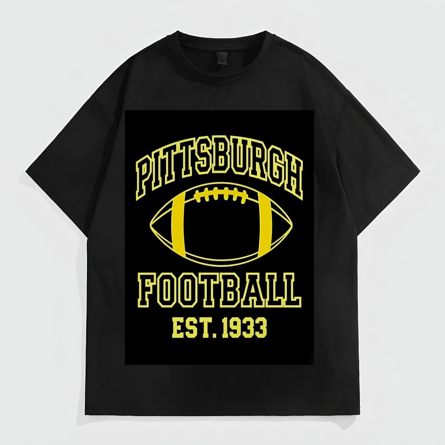 Men's Casual T-Shirt with Football Design and Text City Football Est. 1933 for Sports Fans Fashion Tees 2025