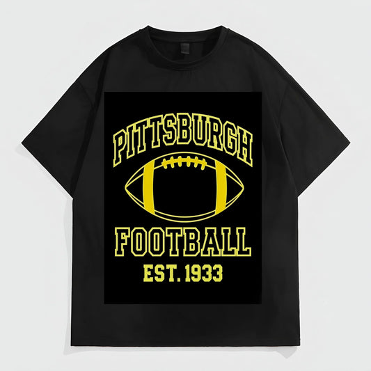 Men's Casual T-Shirt with Football Design and Text City Football Est. 1933 for Sports Fans Fashion Tees 2025