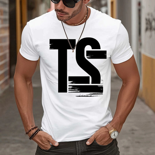 Trendy T-shirt For Man Casual T-Shirt Abstract Letter Print Streetwear Daily Wear