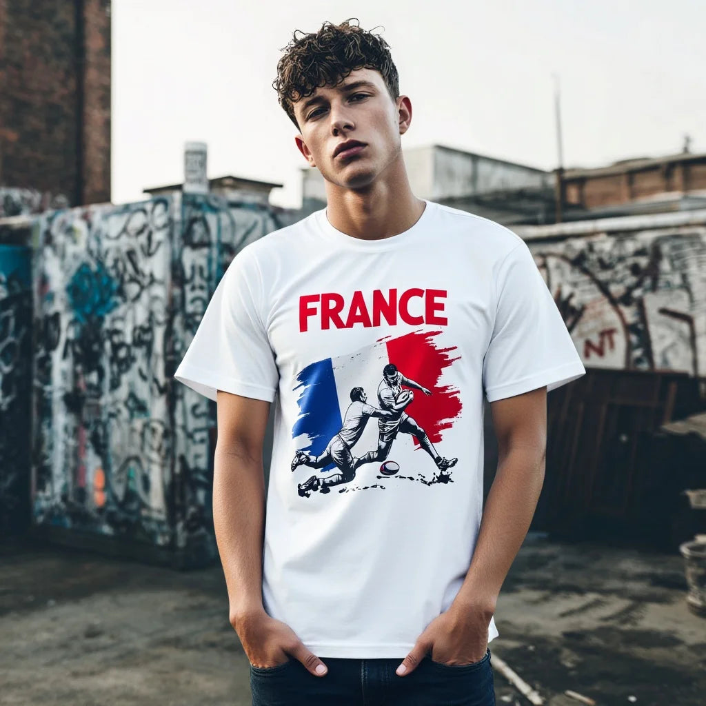 Men's Casual T Shirt France Flag Graphic Print Sports Fan Wear Outdoor Activities Fashionable Graphic Tee for Men