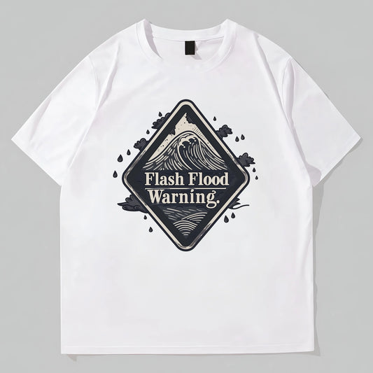 Men's Short Sleeve T-Shirt Flash Flood Warning Graphic Print Casual Daily Wear POD Graphic Tees