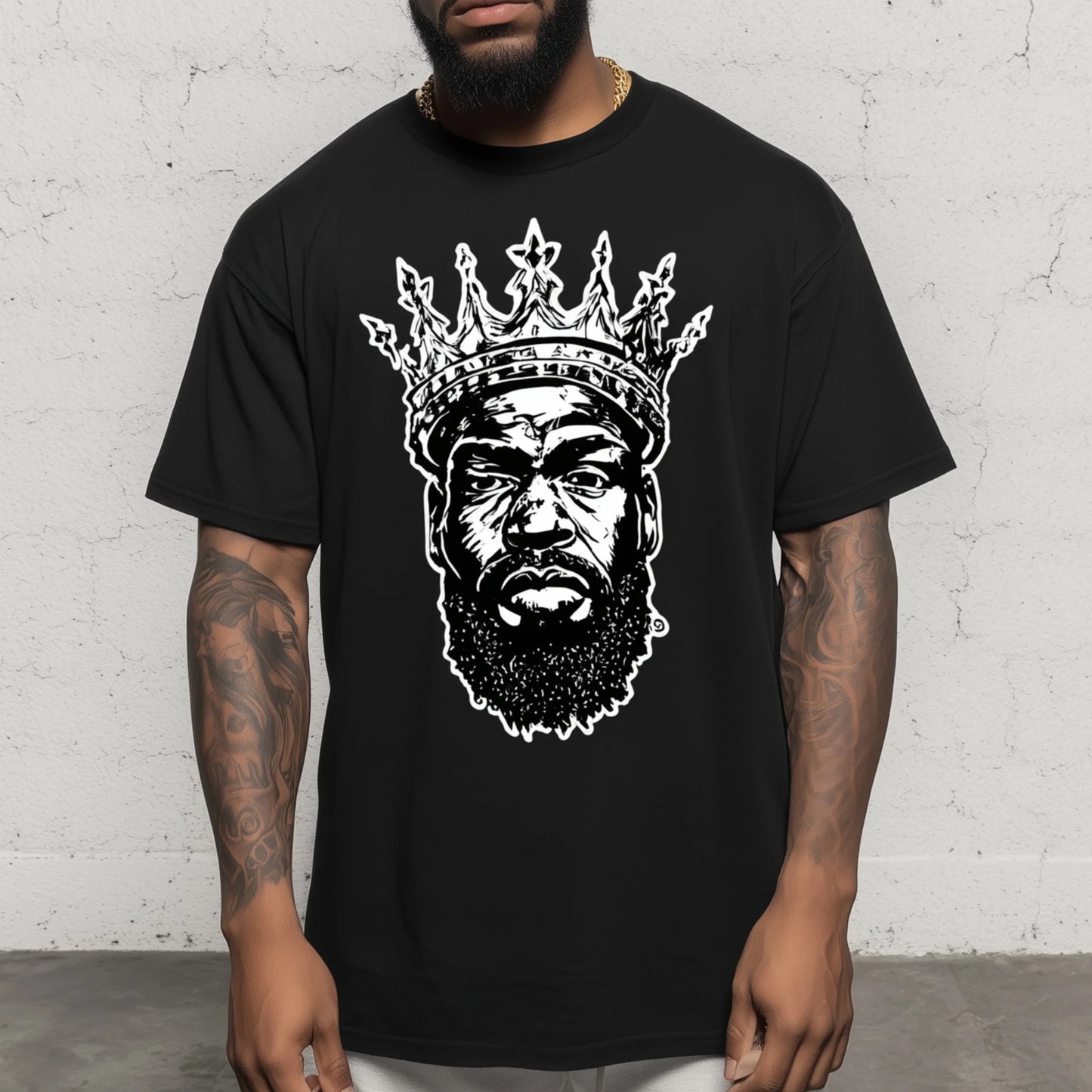 Trendy T-shirt For Man Short Sleeve T-Shirt Crowned Warrior Graphic Print Casual Daily Wear