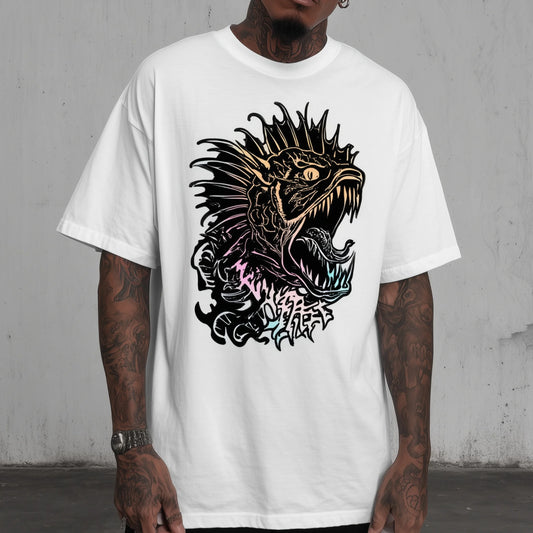 Trendy Tees For Man Casual T-Shirt with Mythical Beast Graphic Print for Daily Wear