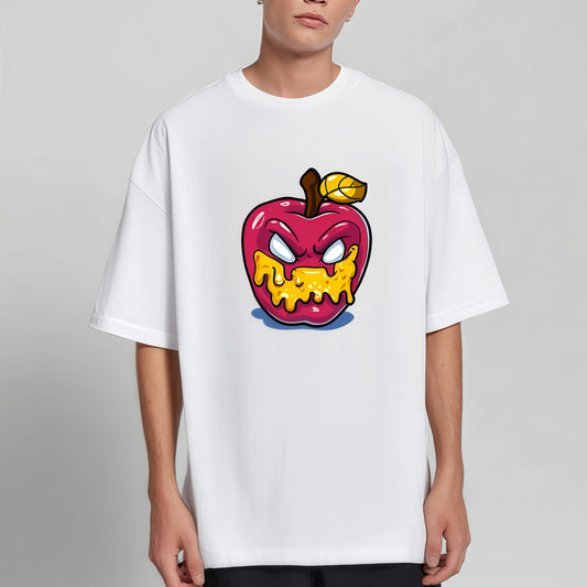 Trendy Tee Shirts Casual Short Sleeve T-Shirt with Angry Fruit Print for Daily Wear