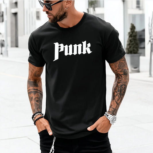 Trendy Tees For Man Casual T-Shirt Punk Style Letter Print Streetwear Daily Wear