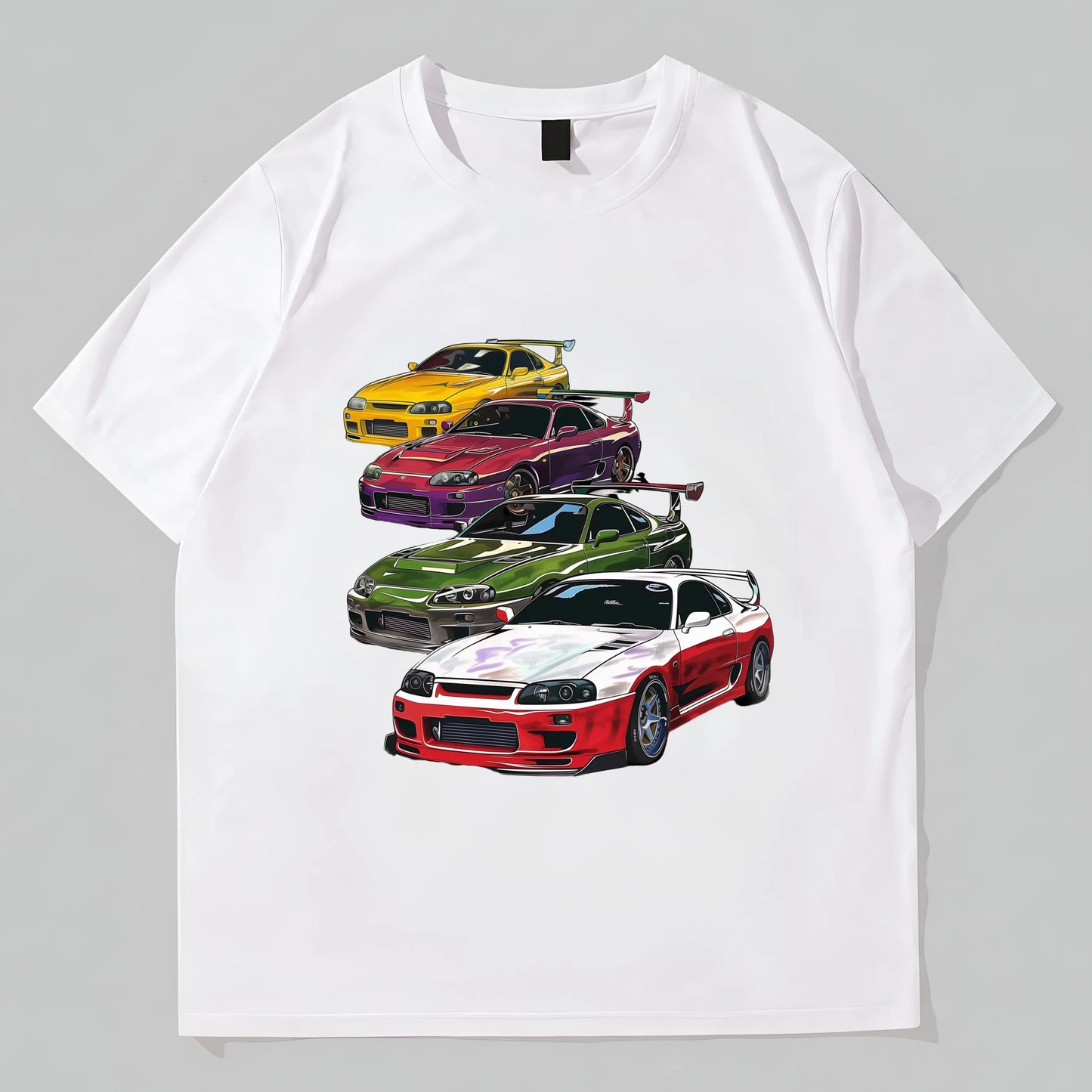 Men's Short Sleeve T-Shirt Classic Car Stack Print Casual Daily Wear Graphic Fashion Tees For Man