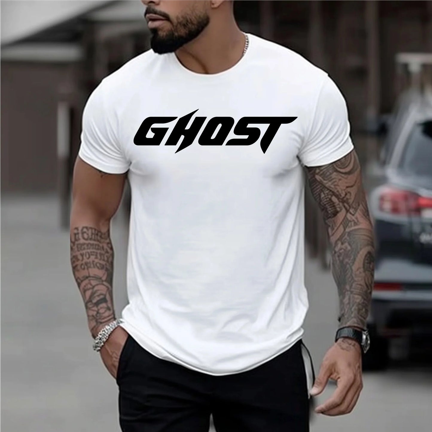 Trendy T-shirt For Man Casual T-Shirt with Bold Letter Print for Daily Wear