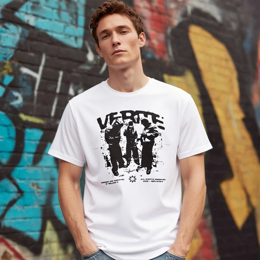 Casual Round Neck Short Sleeve T-Shirt Regular Fit Print Comfortable Men's Top Fashion Streetwear