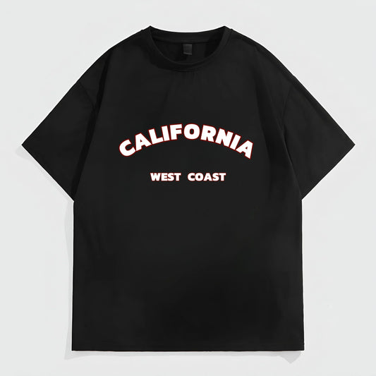 Trendy Tees for Men Men's Casual T-Shirt California West Coast Print Summer Beachwear